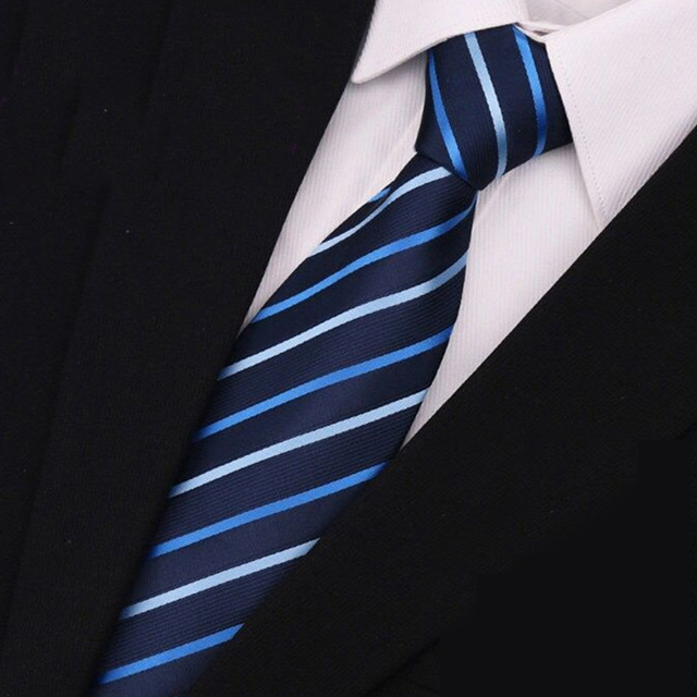 【拉福】領帶8cm寬版領帶拉鍊領帶(條紋)
