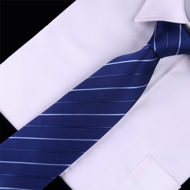 【拉福】領帶8cm寬版領帶手打領帶(藍細白)