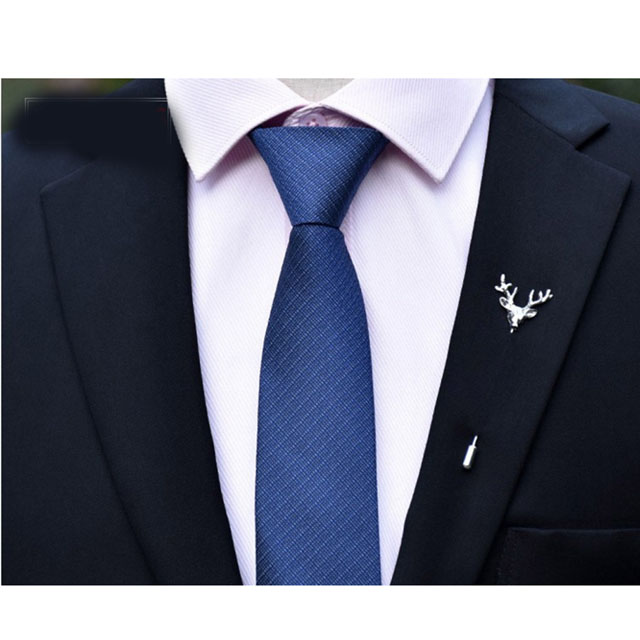 【拉福】】領帶6cm中窄版領帶精工拉鍊領帶(深藍)