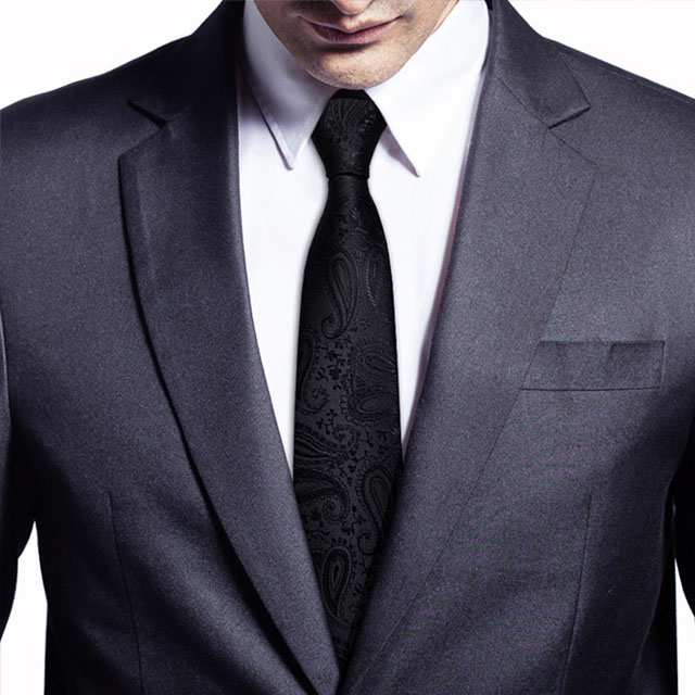 【拉福】腰果紋8CM寬版領帶手打領帶(黑色紋)