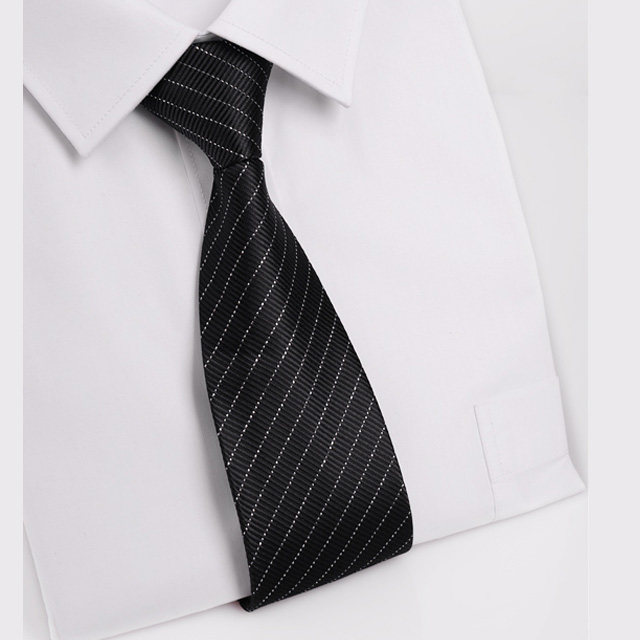 【拉福】黑銀絲8CM寬版領帶手打領帶