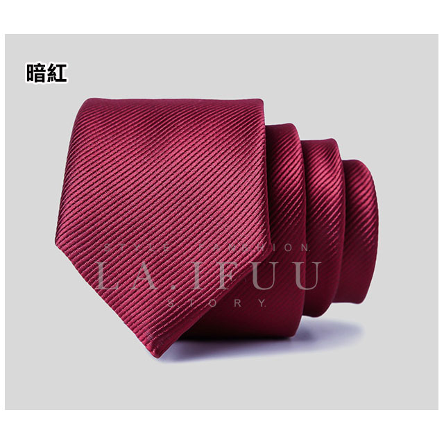 【拉福】領帶中窄版6cm手打領帶(細斜紋 酒紅)