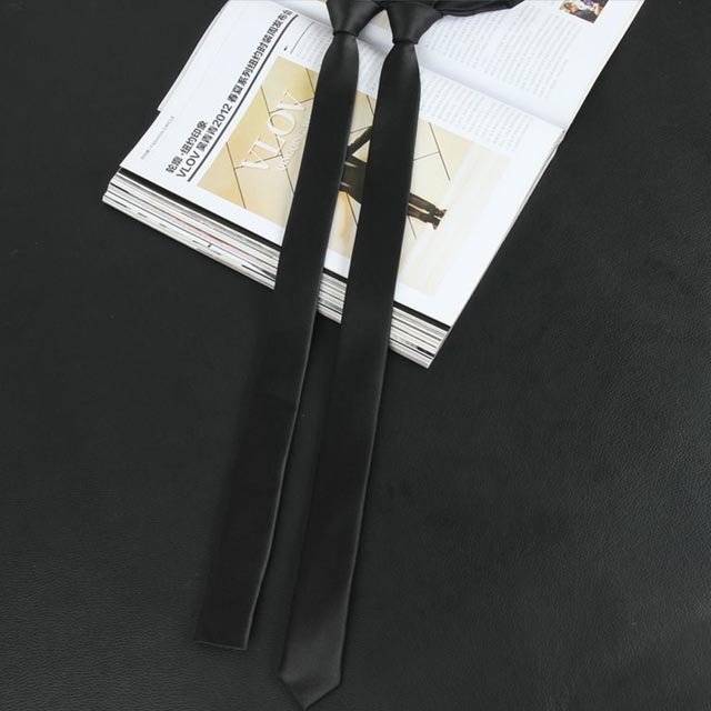【Laifuu拉福】極細3.5cm黑超窄版領帶拉鍊領帶-拉鍊(平頭款)