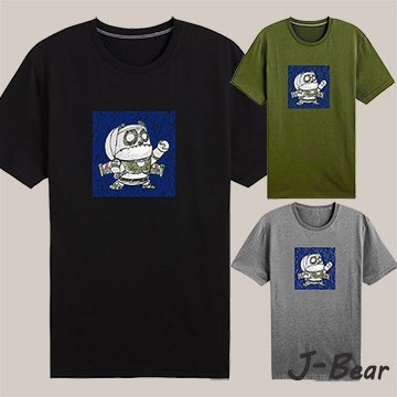 【J-Bear】手繪熊機器飛行人短袖T恤(JJ002)