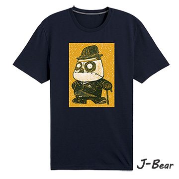 【J-Bear】手繪熊富豪紳士短袖T恤(JJ010)