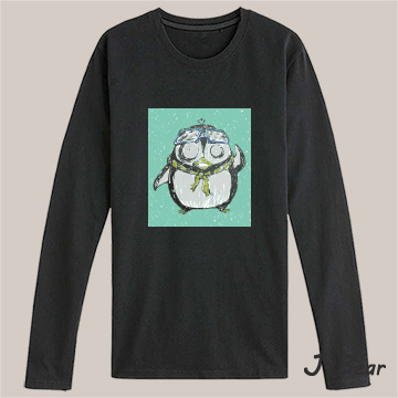 【J-Bear】手繪熊來南極找企鵝長袖T恤(JB009)