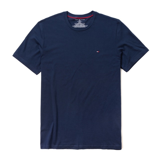TOMMY 年度爆款經典圓領Logo短袖素面T恤-深藍色