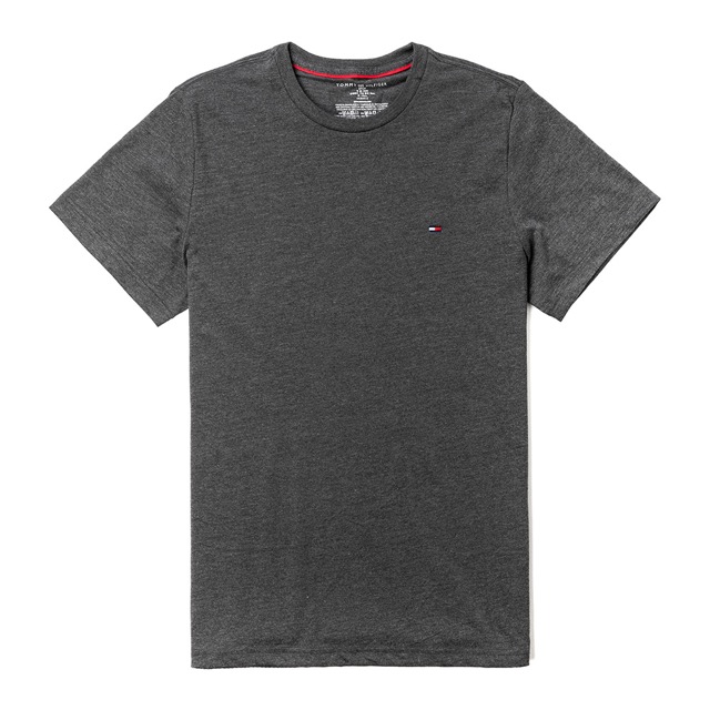 TOMMY 年度爆款經典圓領Logo短袖素面T恤-深灰色