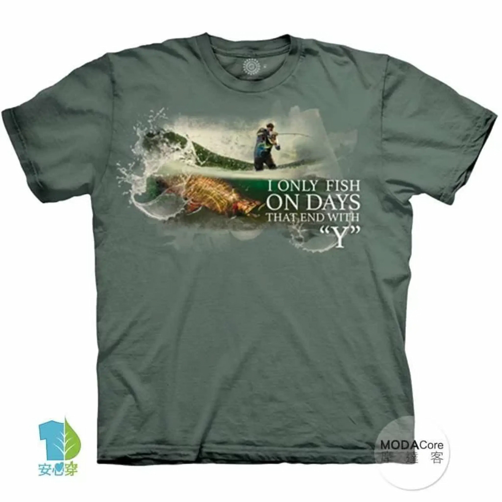 摩達客-現貨-美國進口The Mountain 釣魚人生 純棉環保藝術中性短袖T恤