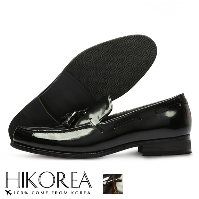 【HIKOREA】韓國空運/版型正常。男款穿帶流蘇裝飾尖頭紳士皮鞋(73-354共2色/現+預)