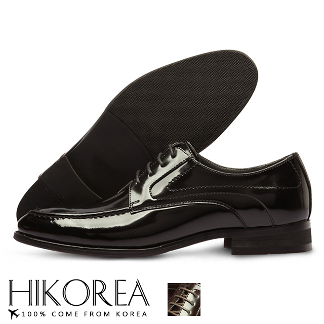 【HIKOREA】韓國空運/版型正常。男款立體縫線皮革拼接尖頭紳士皮鞋(73-355共2色/現+預)