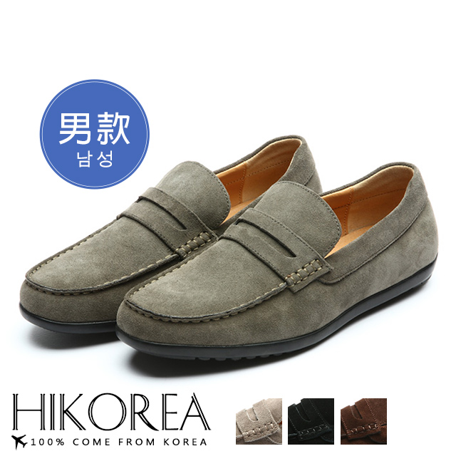 【HIKOREA】韓國空運/版型正常。男款手工訂製天然牛皮一字帶紳士休閒鞋(73-430共4色/現貨+預購)