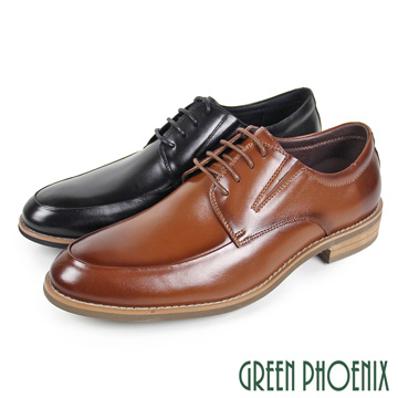 【GREEN PHOENIX】漸層渲染線條感綁帶全真皮皮鞋/紳士鞋T63-10201