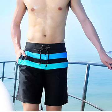Biki比基尼妮泳衣,韓風W世代雙色男泳褲沙灘(M-XL)