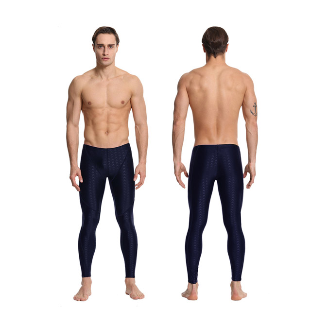 Biki比基尼妮泳衣，鯊魚男泳褲長褲有加大浮潛褲(藍M-3XL)