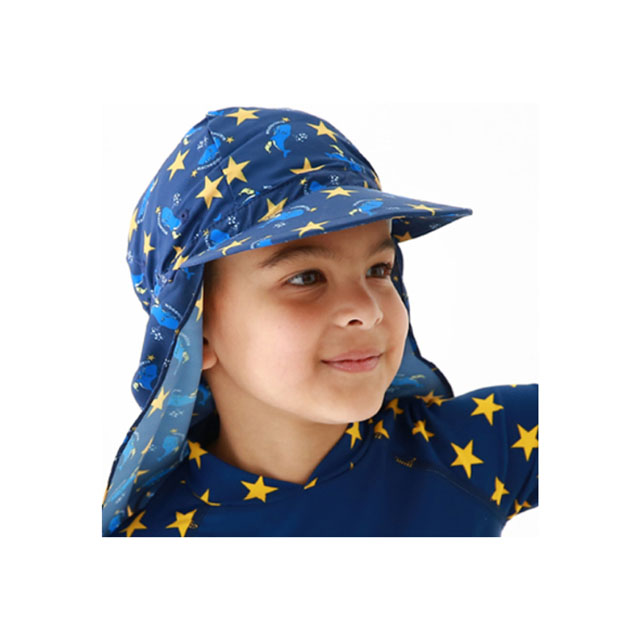 Biki比基尼妮泳衣，兒童帽防曬遮陽遮脖帽海邊帽子(可選色)