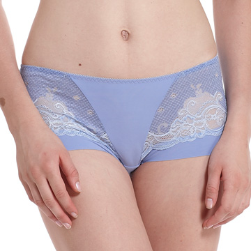 【LADY】涼感纖體美型系列 機能調整型 中腰平口褲(微風藍)