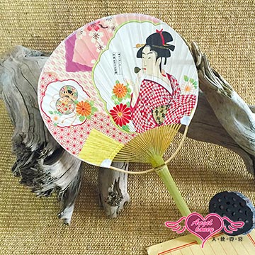 【天使霓裳】古代美人 日式和風祭典扇子 浴衣和服角色扮演配件道具(粉)