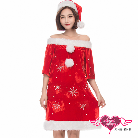 角色扮演 靜謐雪花 聖誕連身裙派對表演服(紅F) AngelHoney天使霓裳