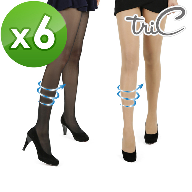【Tric】100Den無暇美肌360全方位修飾曲線空氣感透膚襪(黑/膚) 六雙