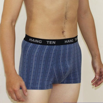 【HANG TEN】3件組精典型男彈力棉印花平口褲(隨機取色)