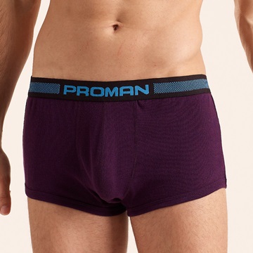豪門PROMAN 3件組台灣製時尚羅紋彩色無袖活力平口褲(隨機取色)