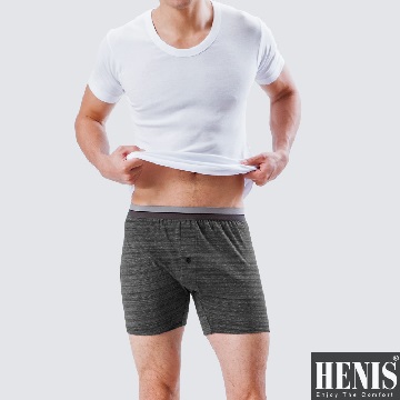 HENIS 4件組時尚型男彩紋針織平口褲 隨機取色HS719