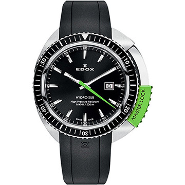 EDOX Hydro Sub 北極潛水500米石英腕錶-黑x綠/46mm E53200.3NVCA.NIN