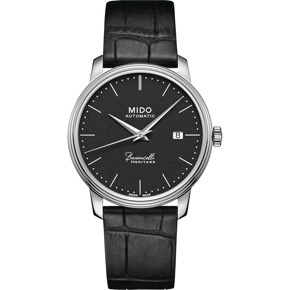MIDO Baroncelli III Heritage 復刻經典機械腕錶-黑/41mm M0274071605000