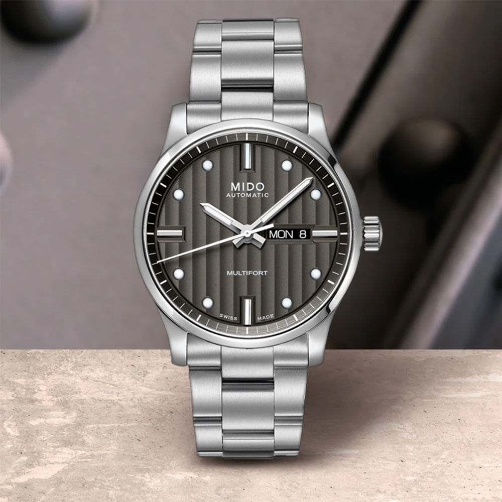 MIDO 美度 Multifort 系列經典機械腕錶-灰黑x銀/42mm M0054301106180