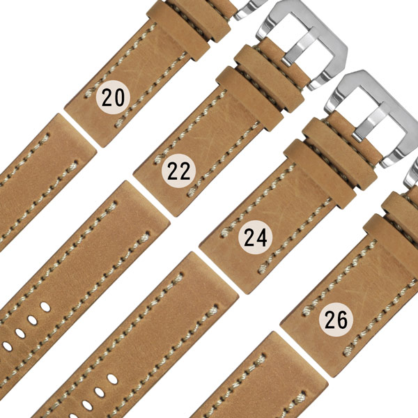 Watchband / 經典復刻時尚指標加厚版牛皮錶帶 駝色
