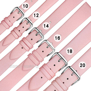 Watchband / 各品牌通用 質感別緻 百搭款 柔軟 真皮錶帶 粉色