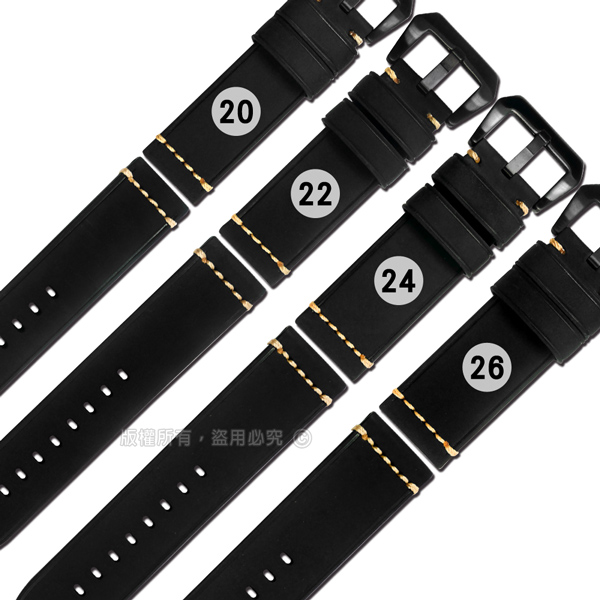 Watchband / 20.22.24.26mm / 各品牌通用 百搭款 經典復刻 厚實柔軟 瘋馬皮 牛皮錶帶 黑色