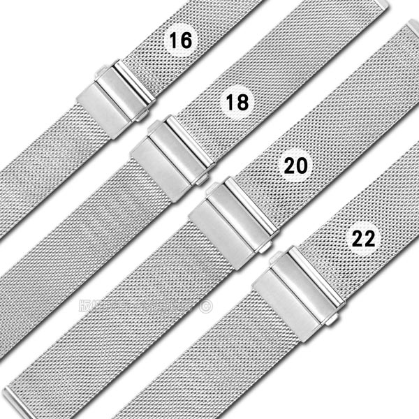 Watchband / DW代用 各品牌通用 透亮 輕巧耐用 米蘭編織不鏽鋼錶帶 銀色
