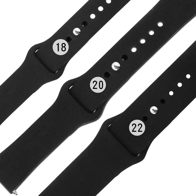 Watchband / 各品牌通用 快拆錶耳 輕盈舒適 運動型 穿式按夾扣 矽膠錶帶 黑色