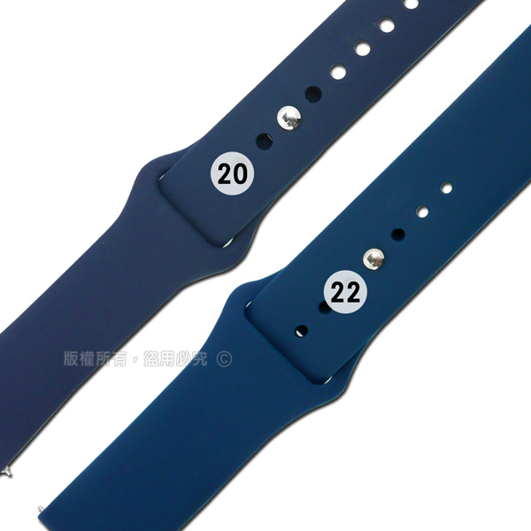Watchband / 各品牌通用 快拆錶耳 輕盈舒適 運動型 穿式按夾扣 矽膠錶帶 深藍