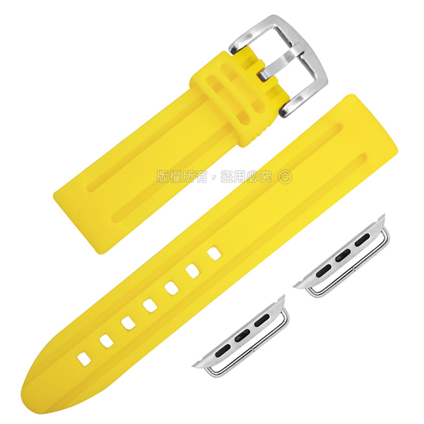 Apple Watch / 蘋果手錶替用錶帶 蘋果錶帶 加厚 運動型 矽膠錶帶 黃色
