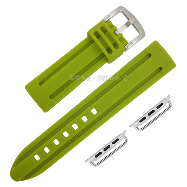 Apple Watch / 蘋果手錶替用錶帶 蘋果錶帶 加厚 運動型 矽膠錶帶 綠色