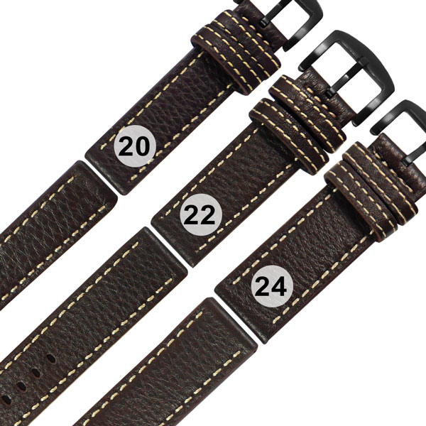 Watchband / 各品牌通用 經典復刻 柔軟 加厚款 真皮錶帶 深咖啡色
