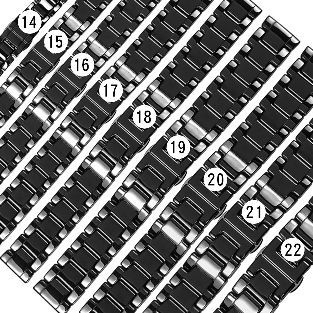 Watchband / 14.15.16.17.18.19.20.21.22 mm / 各品牌通用 亮麗陶瓷 快拆錶耳 蝴蝶扣 陶瓷錶帶 黑色