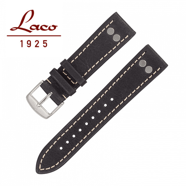 Laco 401861 錶帶 (黑) XL 20mm