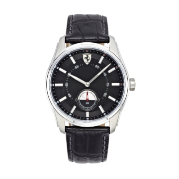 FERRARI 速度時尚計時腕錶/黑面x黑皮/42mm/0830231