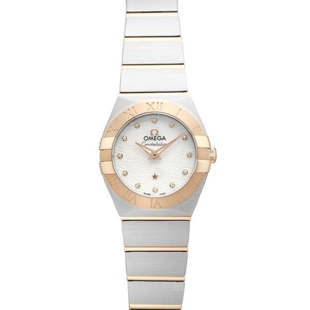 OMEGA 歐米茄星系列 短波紋玫瑰金珍珠貝母腕錶-24mm