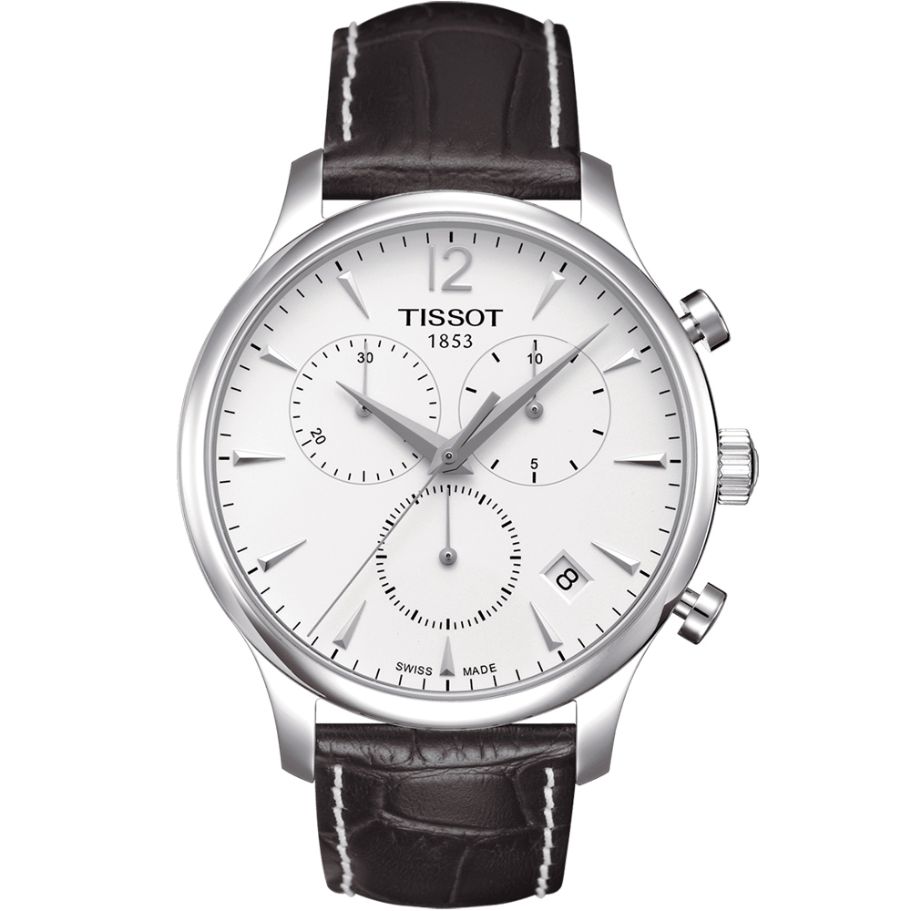 TISSOT天梭 T0636171603700 白 TRADITION 極簡雅士 計時腕錶