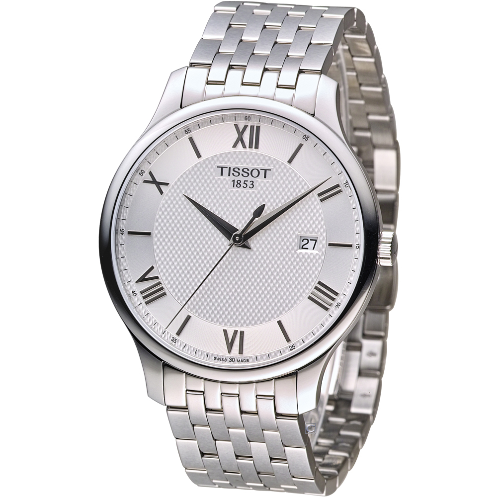 T0636101103800 天梭 TISSOT Tradition 系列懷舊古典時尚腕錶 銀白