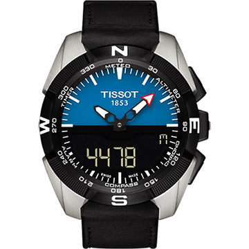 TISSOT T-TOUCH鈦 太陽能觸控錶-藍/45mm T0914204604100