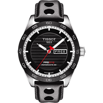 TISSOT PRS516 系列時尚機械腕錶-黑/42mm T1004301605100