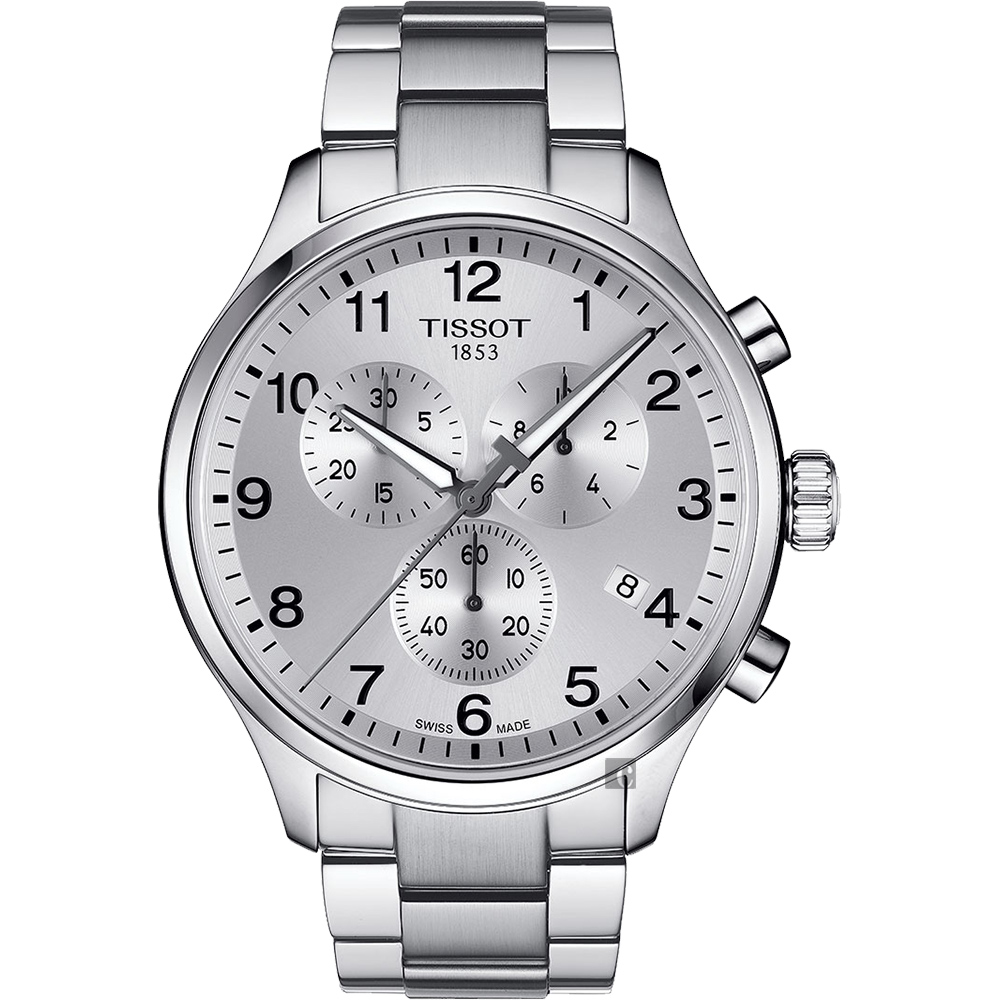 TISSOT 天梭 韻馳系列 Chrono XL計時手錶-銀/45mm T1166171103700