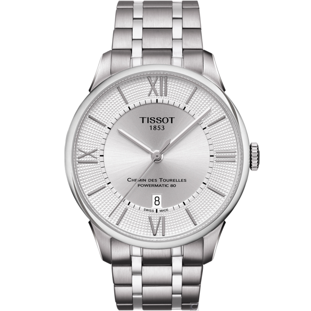 TISSOT 天梭表 T0994071103800 銀白 杜魯爾 時尚紳士機械腕錶