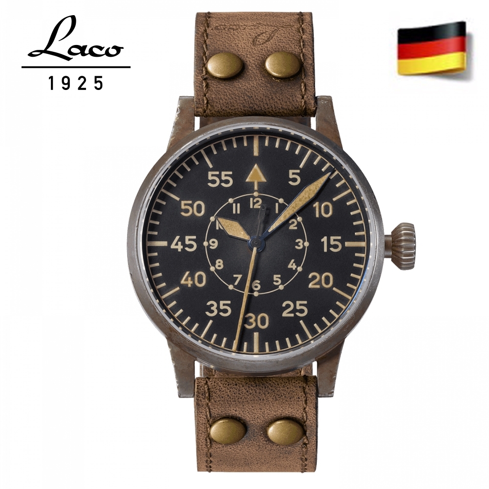 德國品牌 Laco 朗坤 夜光自動機械表 男錶 手錶 軍錶 861932